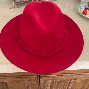 Stylish Red Fedora Hat